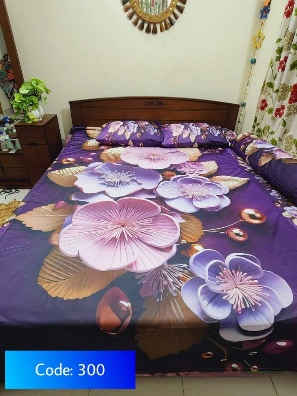Primium 3D Bedsheet Four Piece Set code 300