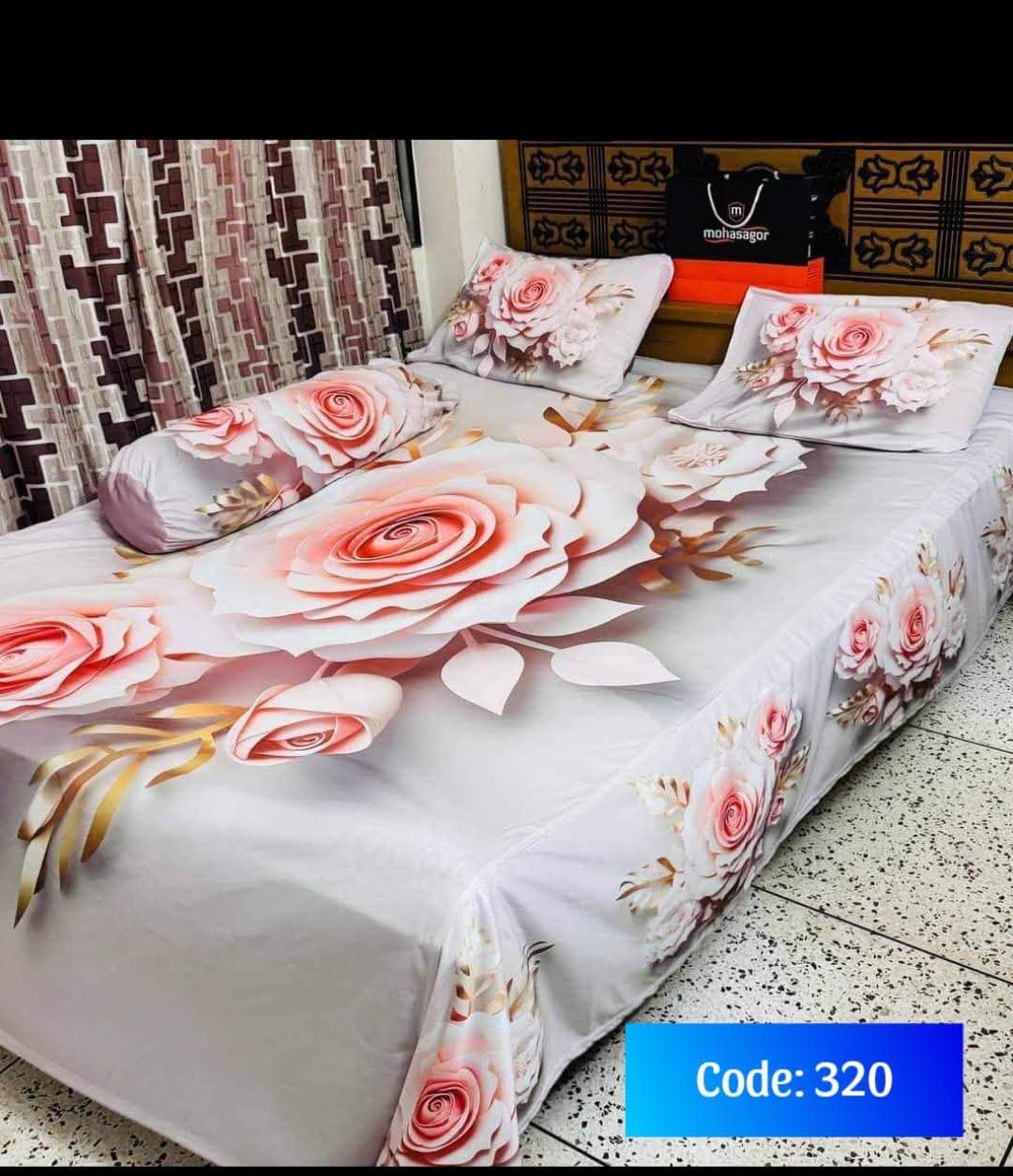 Primium 3D Bedsheet Four Piece Set code 320