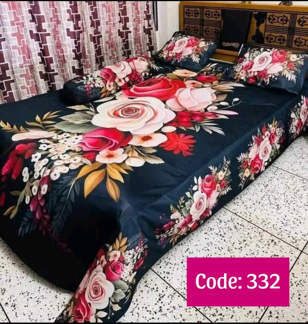Primium 3D Bedsheet Four Piece Set code 332