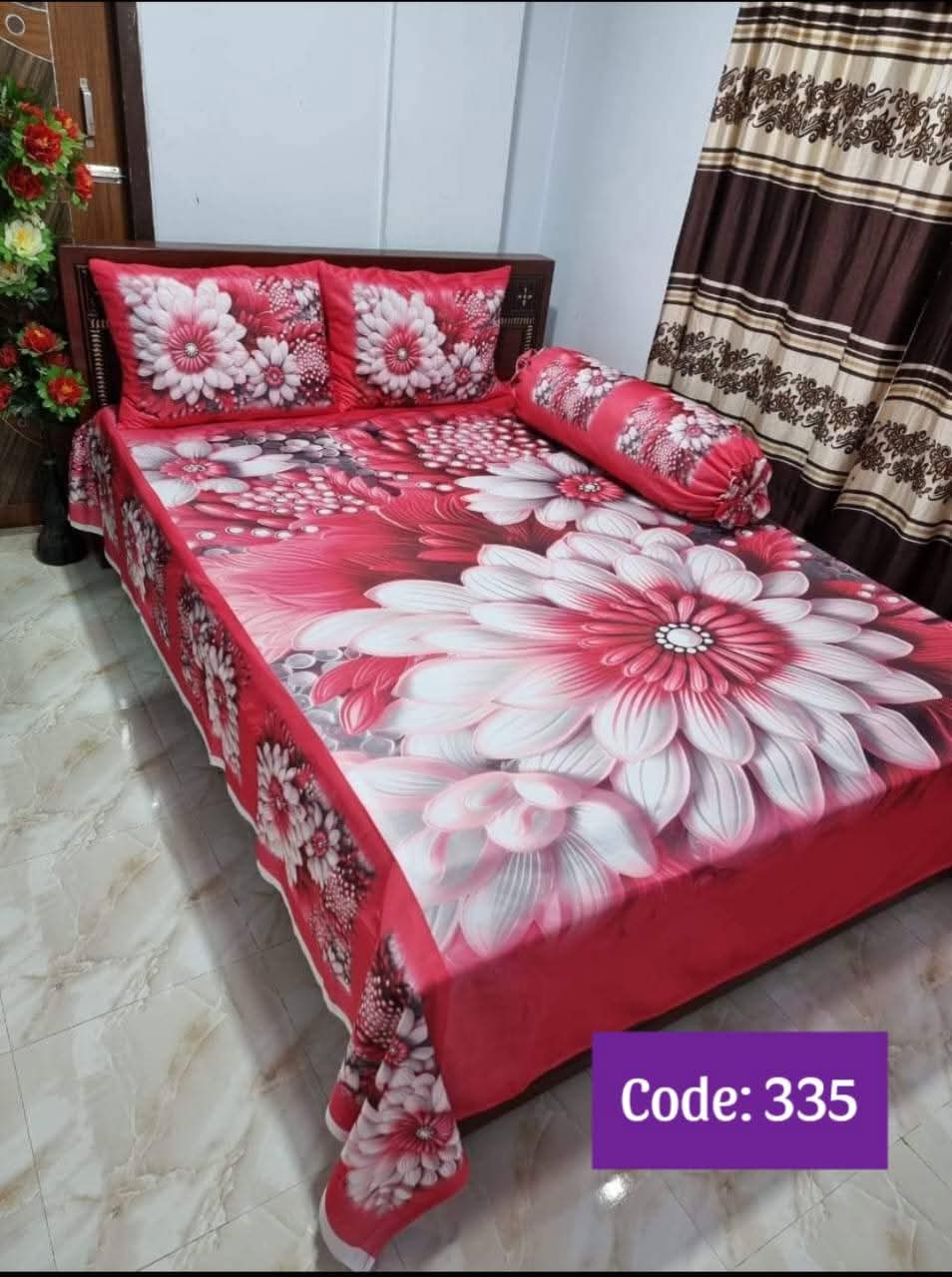 Primium 3D Bedsheet Four Piece Set code 335