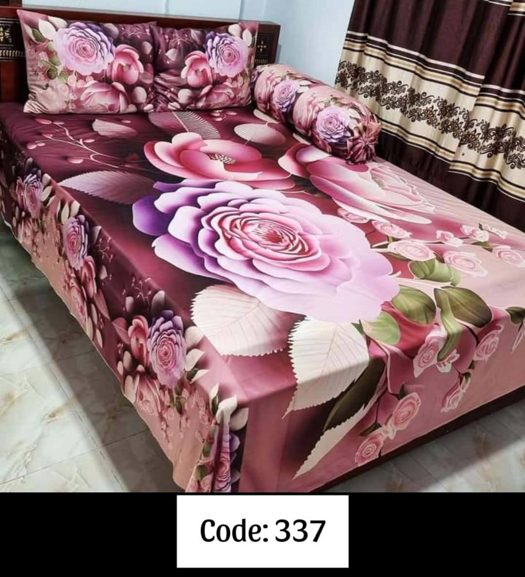 Primium 3D Bedsheet Four Piece Set code 337