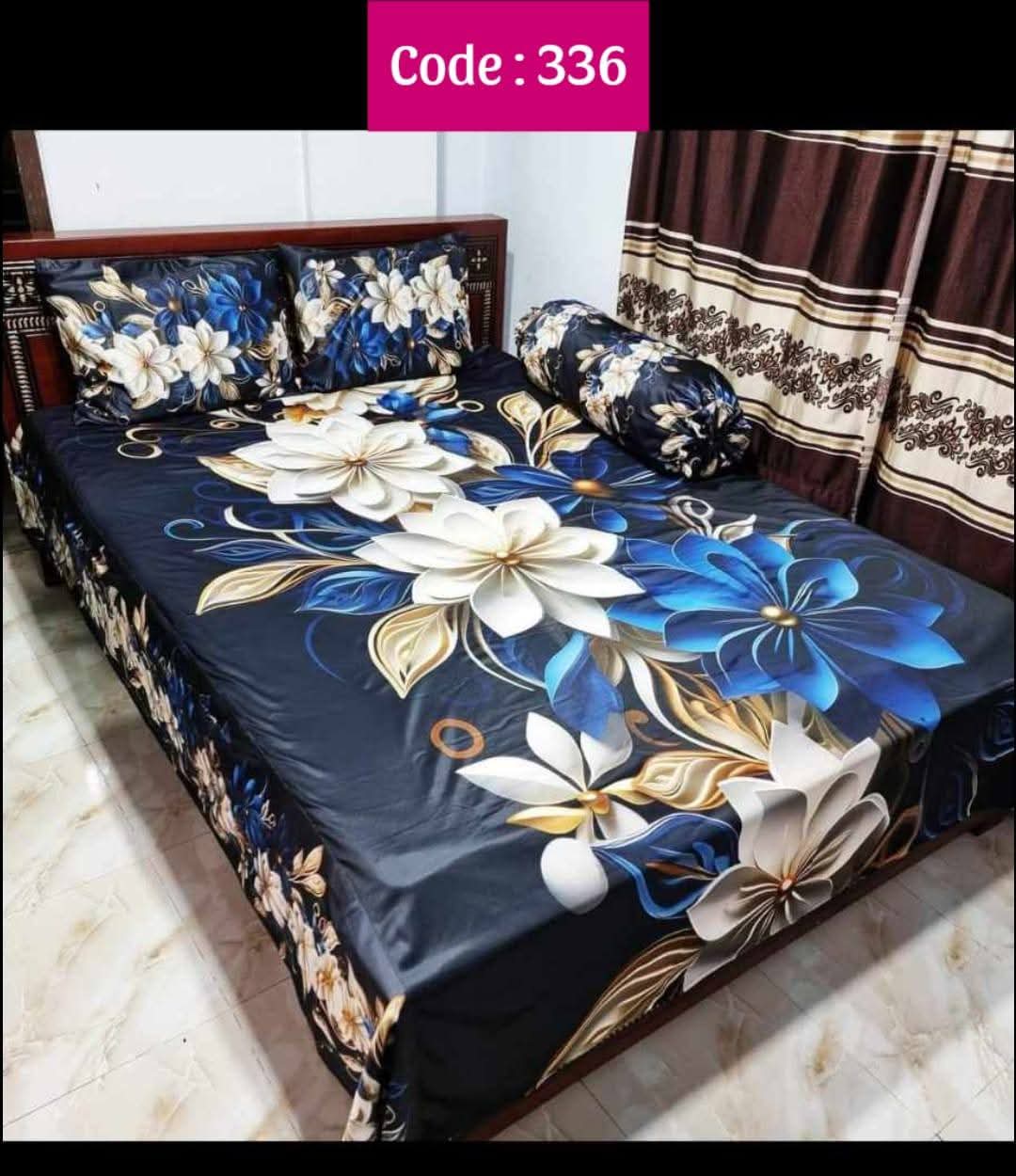 Primium 3D Bedsheet Four Piece Set code 336