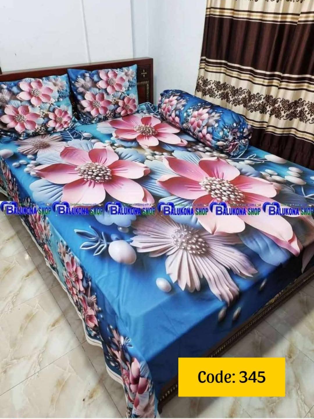 Primium 3D Bedsheet Four Piece Set code 345