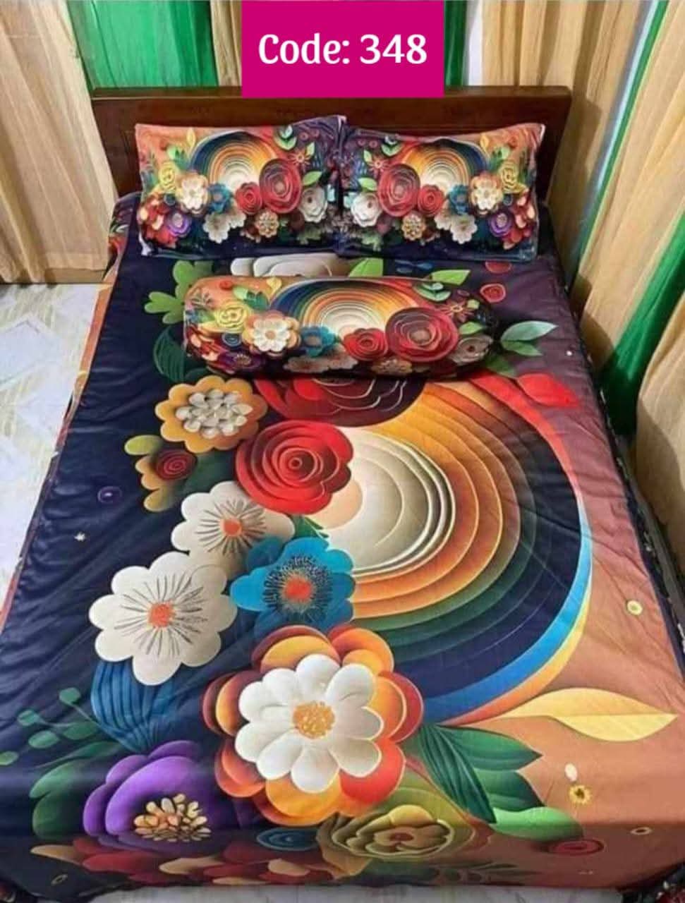 Primium 3D Bedsheet Four Piece Set code 348