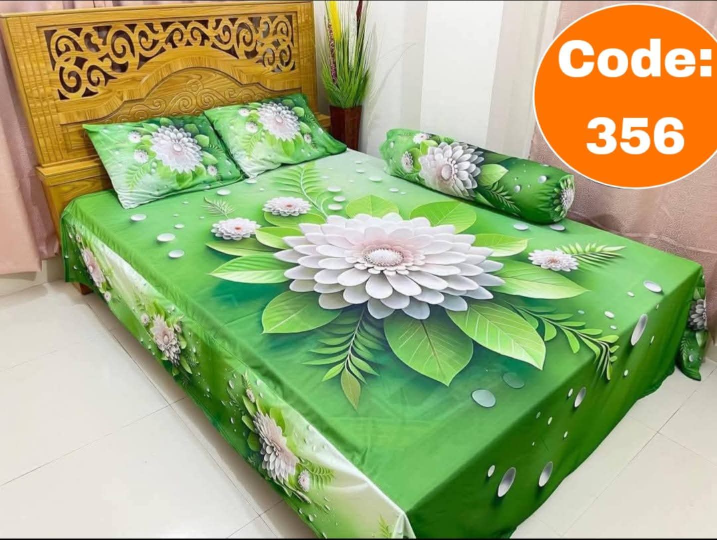 Primium 3D Bedsheet Four Piece Set code 356