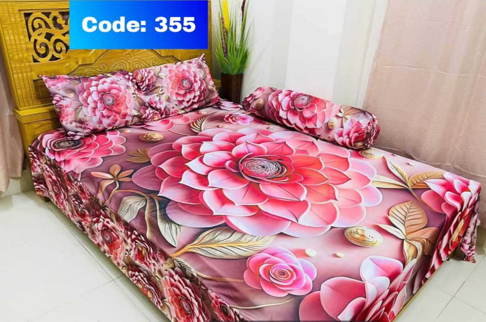 Primium 3D Bedsheet Four Piece Set code 355