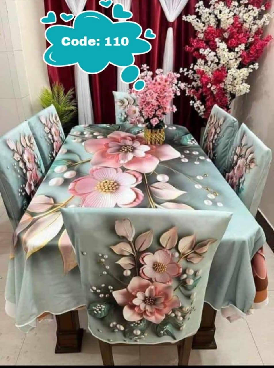 Original 3D Printed Dining Chair Table Cover code 110
