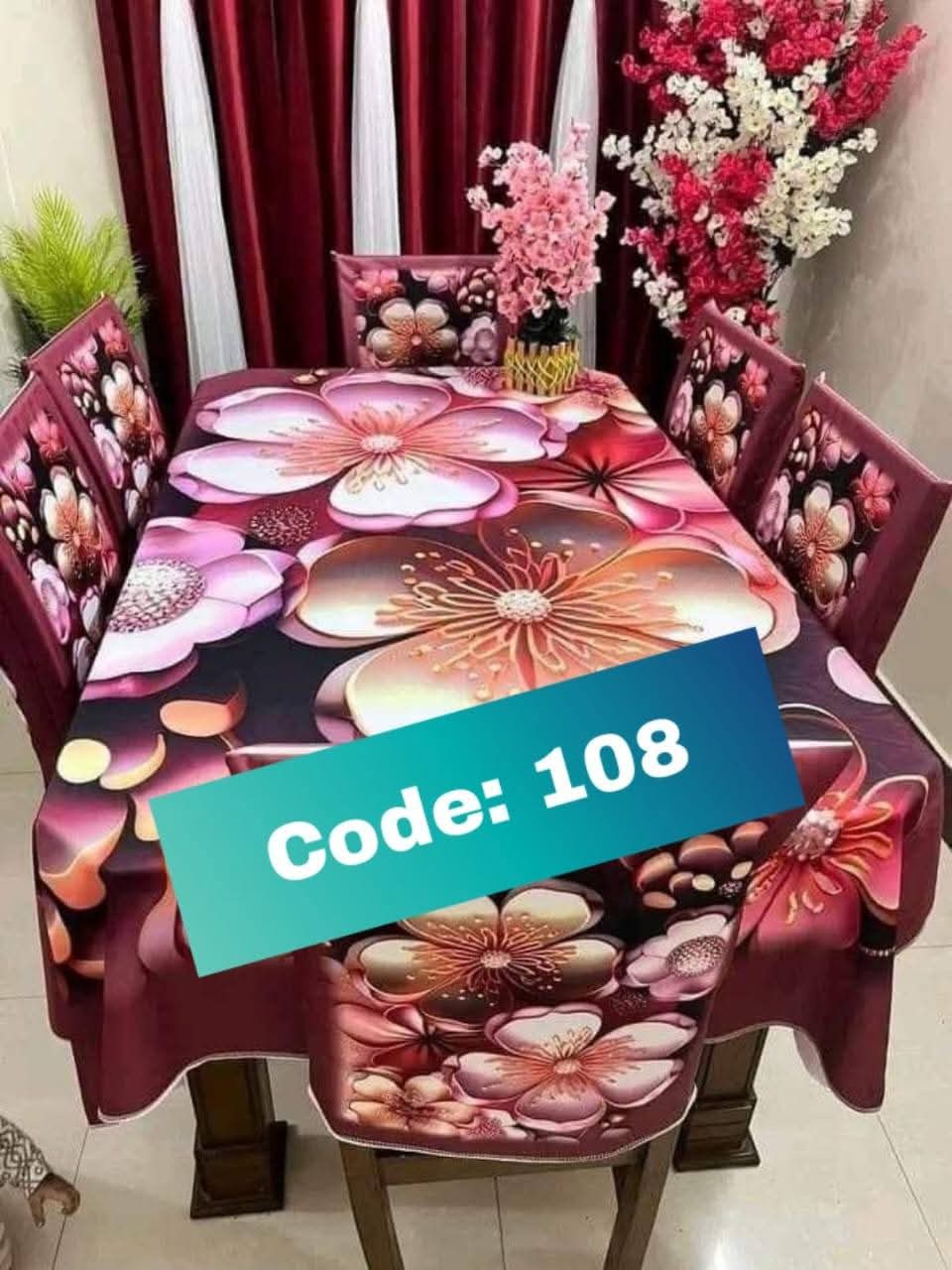 Original 3D Printed Dining Chair Table Cover code 108