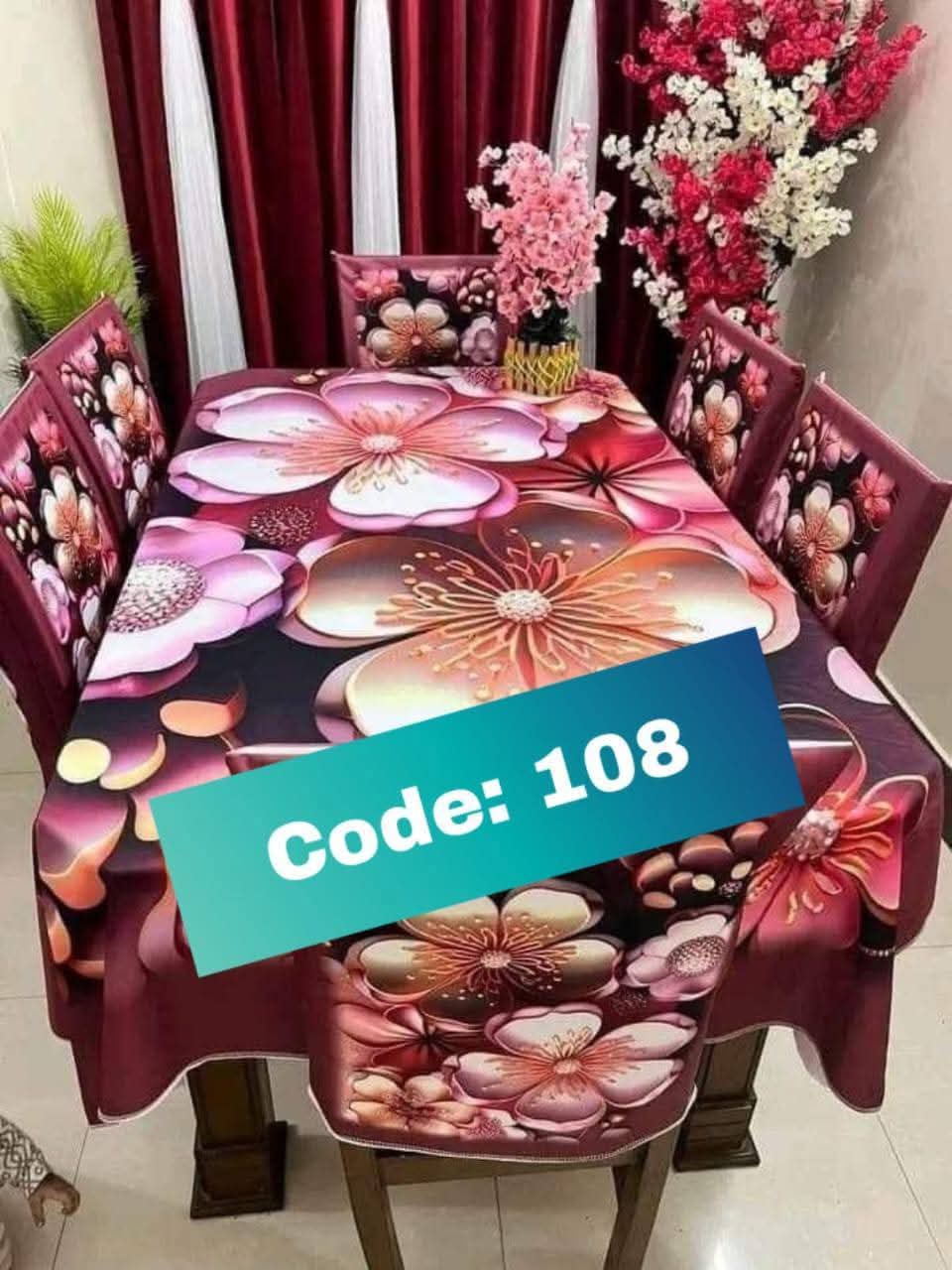 Original 3D Printed Dining Chair Table Cover code 108
