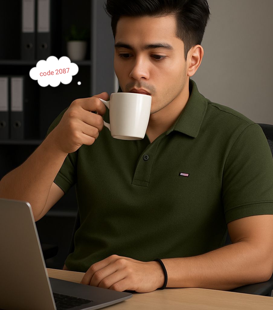 🧥 Tommy Hilfiger Relaxed Fit Polo Shirt (Men's) – Dark olive Edition code 2087