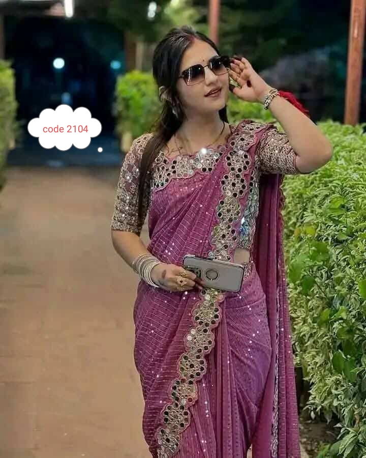 Original Mirror work Jorjet saree code 2104