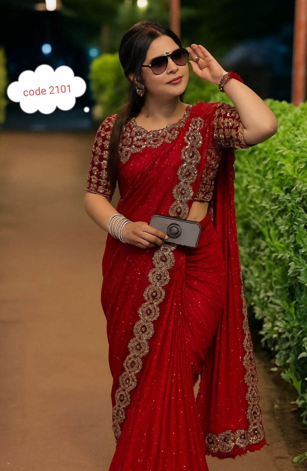 Original Mirror work Jorjet saree code 2101