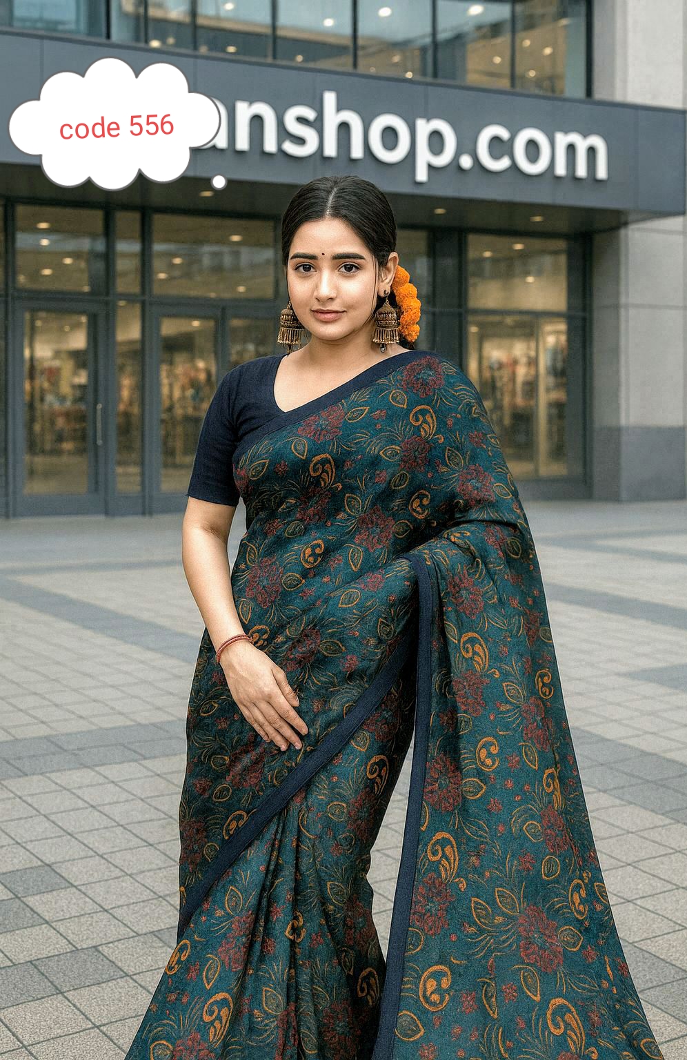 Exclusive Digital print saree code 556