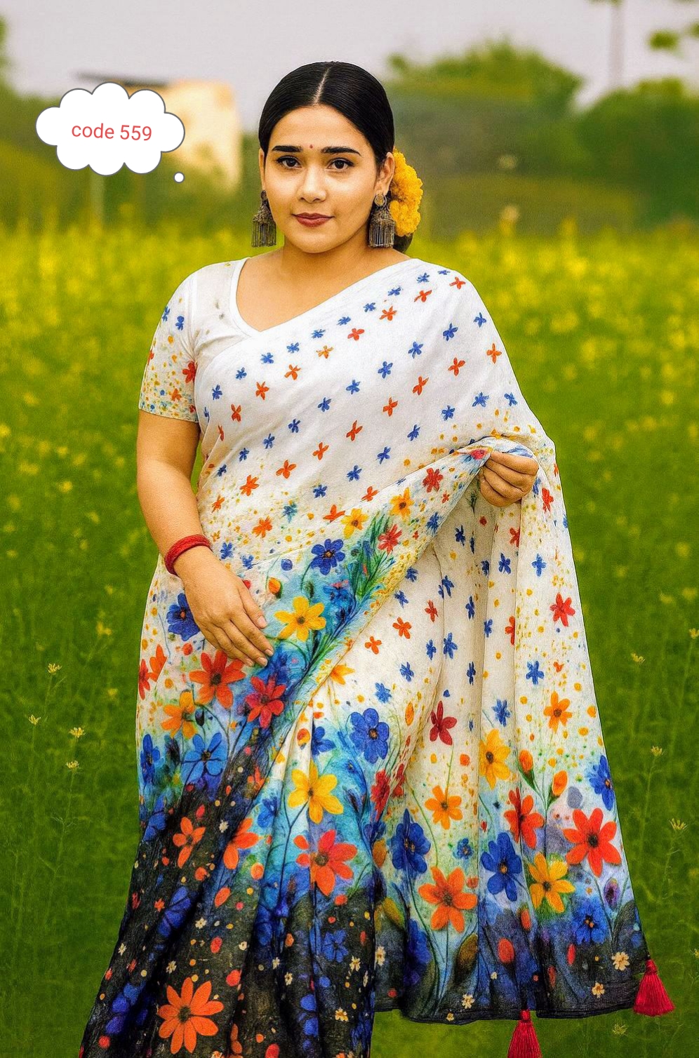 Exclusive Digital print saree code 559