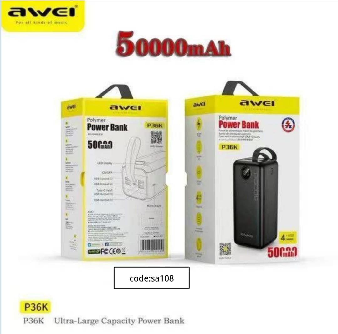 Awei P36K – 50,000 mAh Code 108