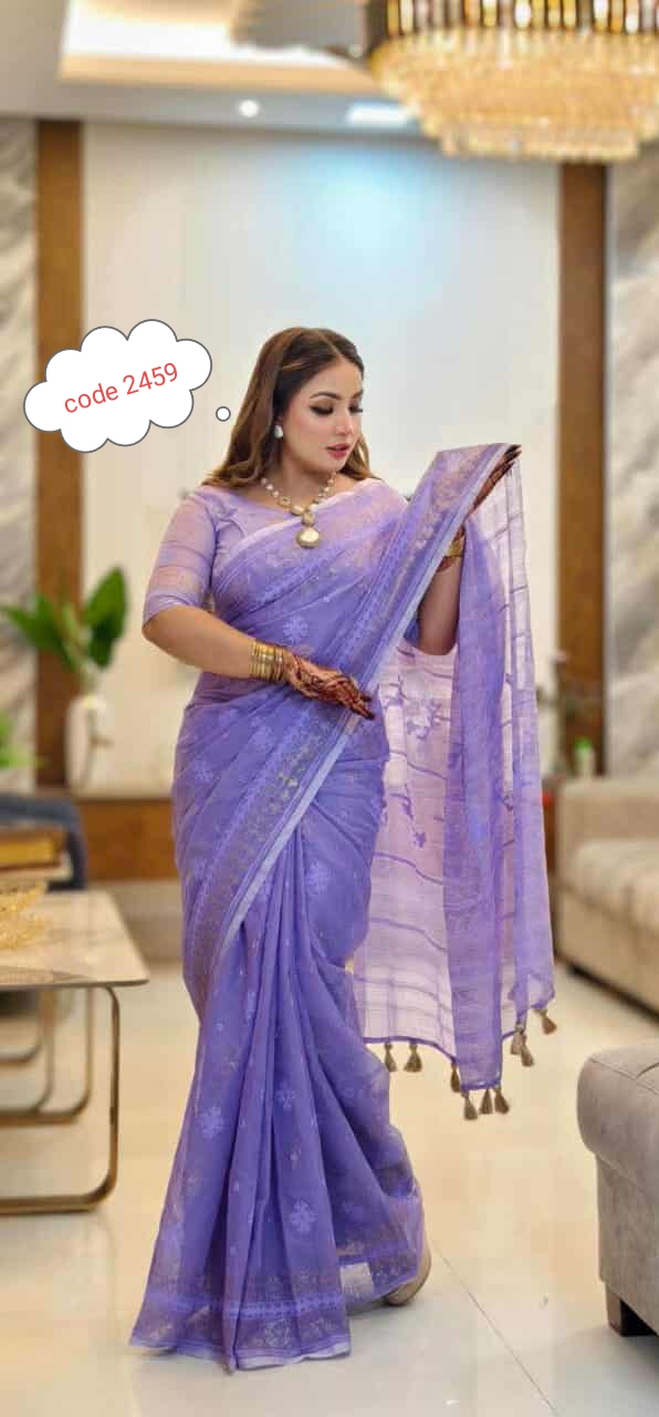 Original screen print saree code 2459