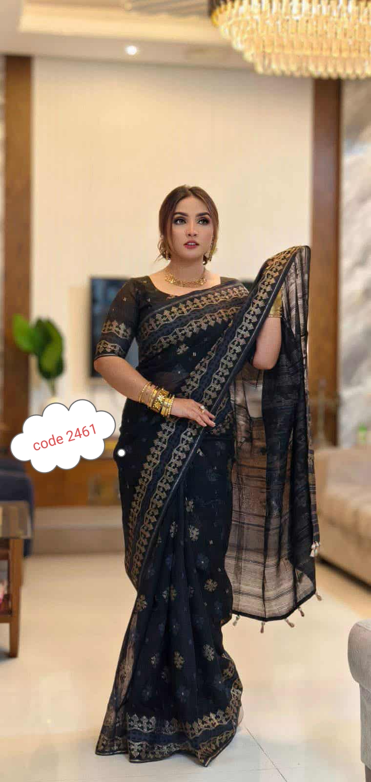 Original screen print saree code 2461