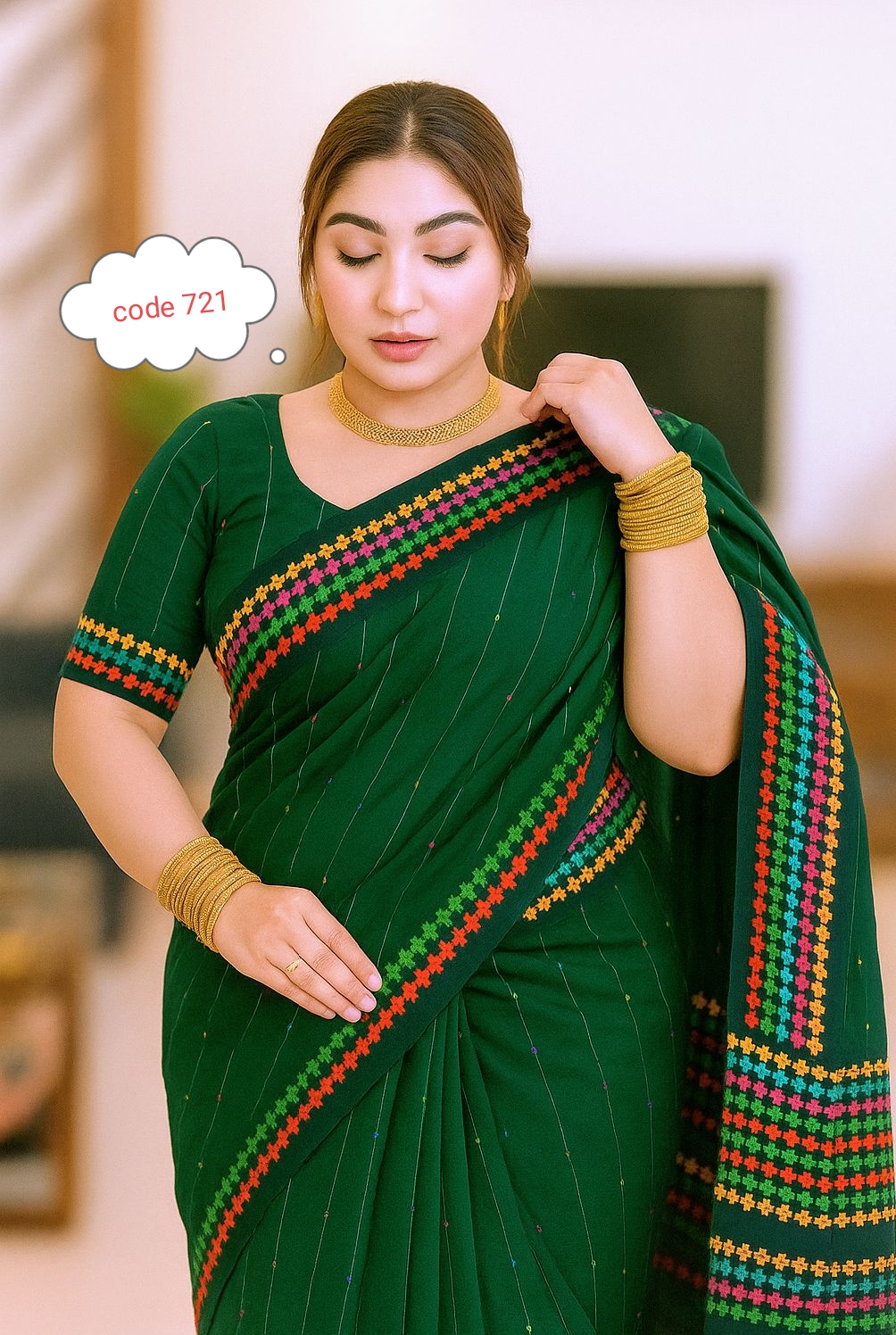 Khes pair plus saree code 721