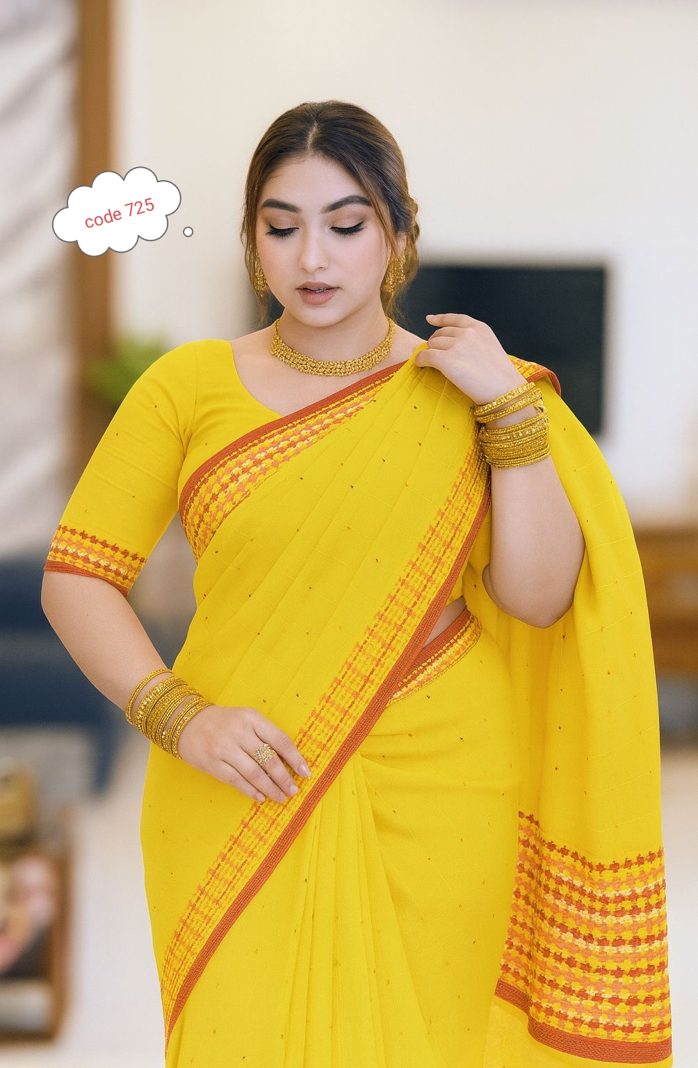 Khes pair plus saree code 725