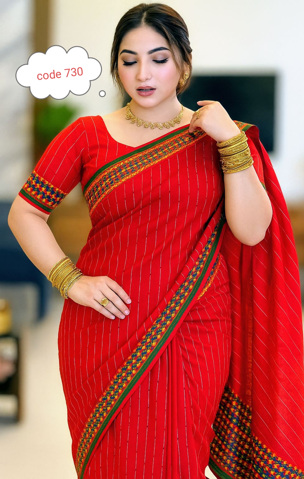 Khes pair plus saree code 730