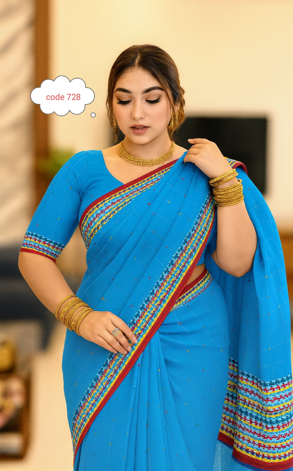 Khes pair plus saree code 728