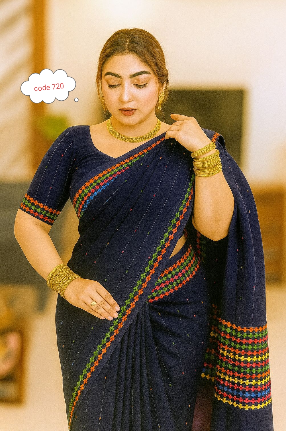 Khes pair plus saree code 720