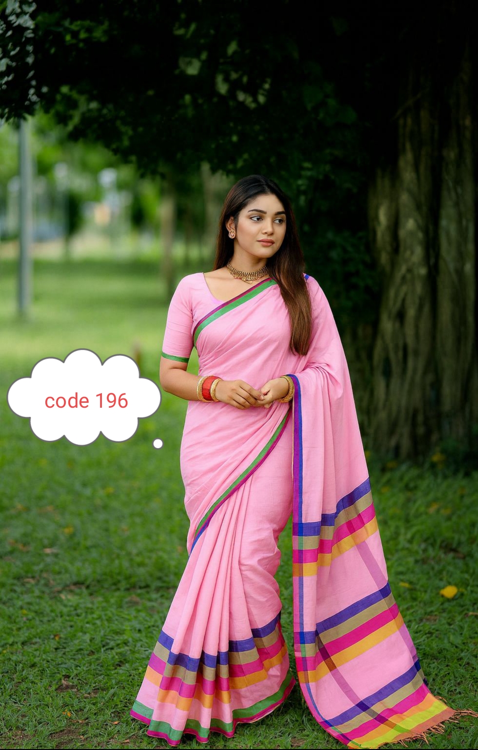 Half silk rongdhonu saree code 196