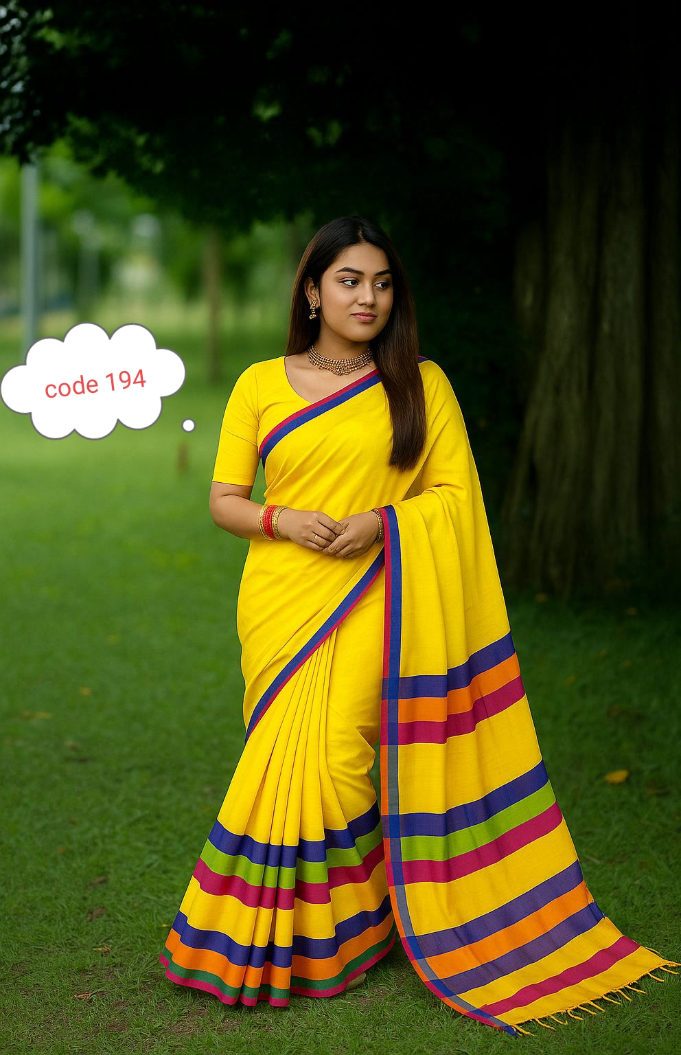 Half silk rongdhonu saree code 194