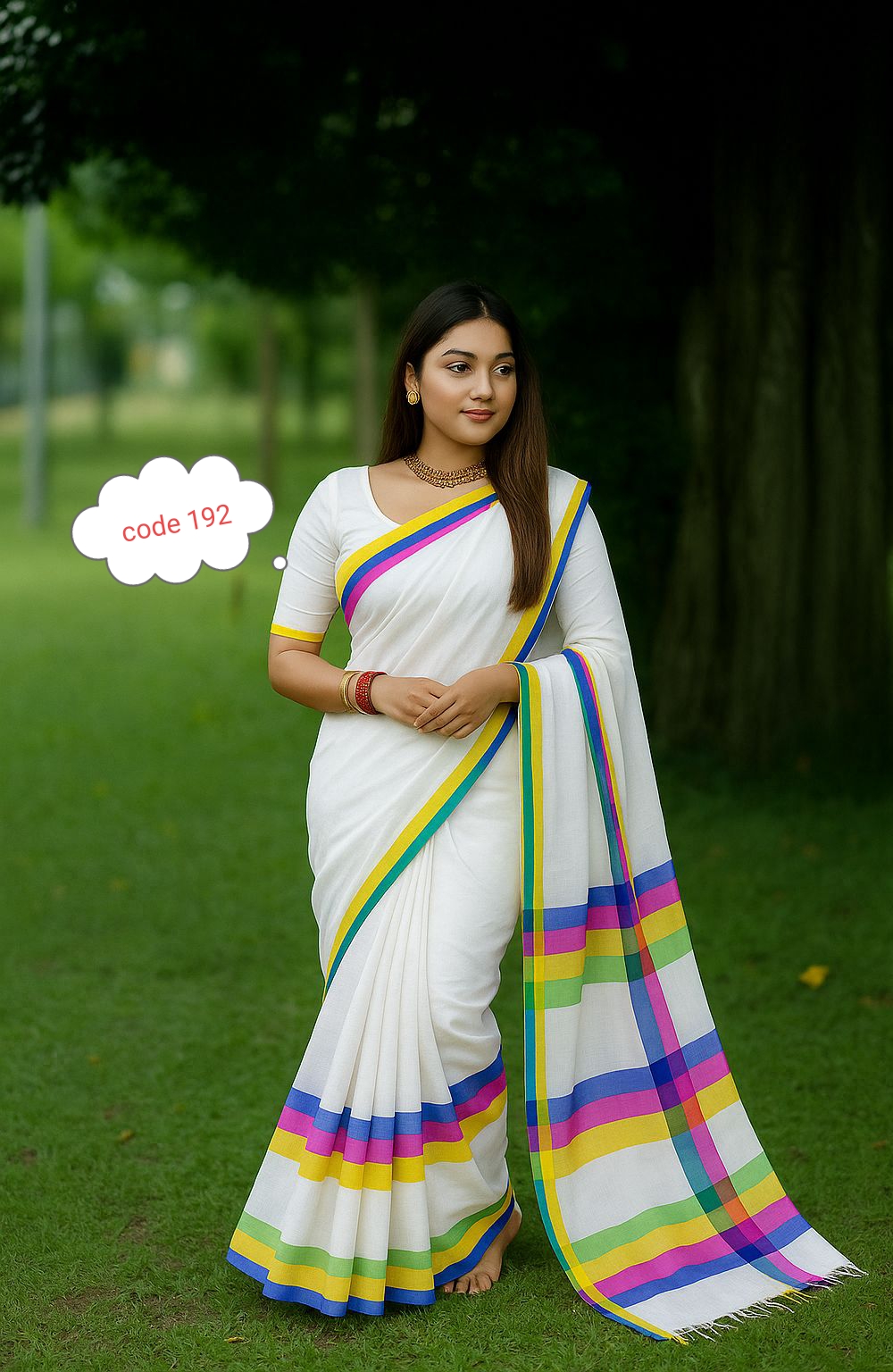 Half silk rongdhonu saree code 192