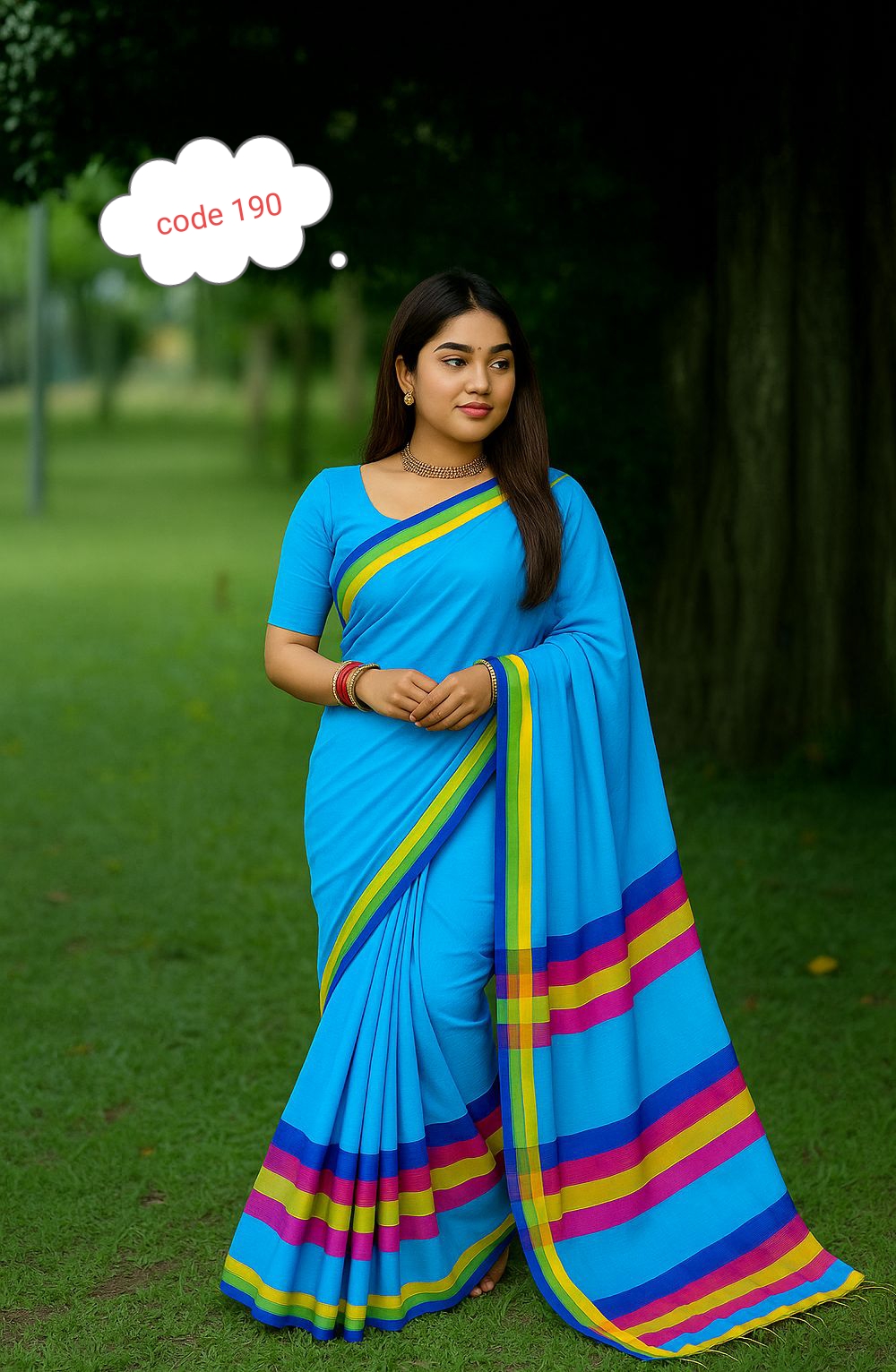 Half silk rongdhonu saree code 190