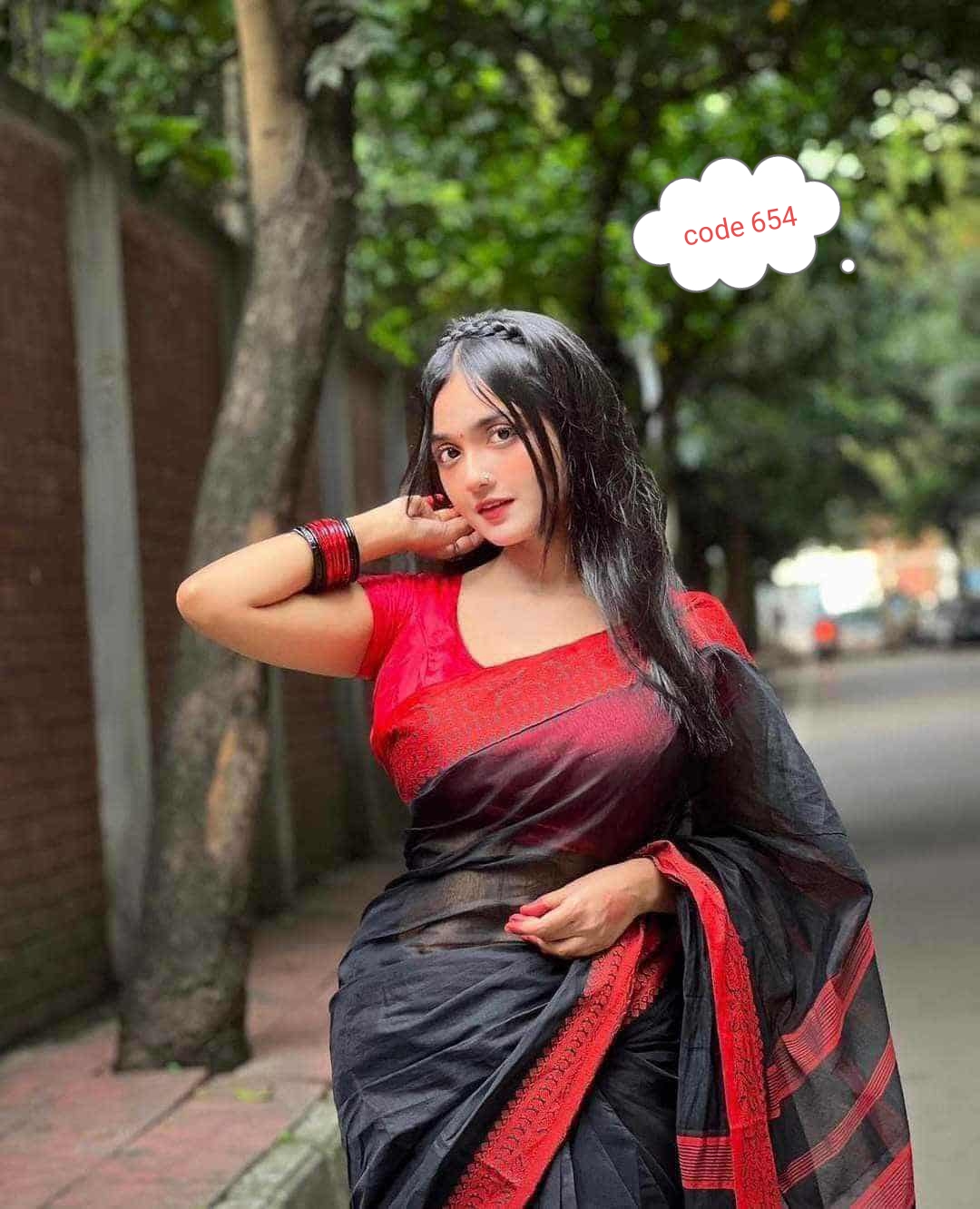 Half silk Joba pair saree code 654