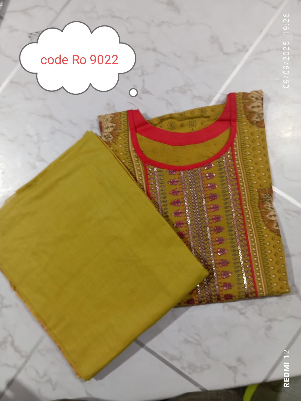 Aarong pure cotton with embroidery secuince work code RO 9022