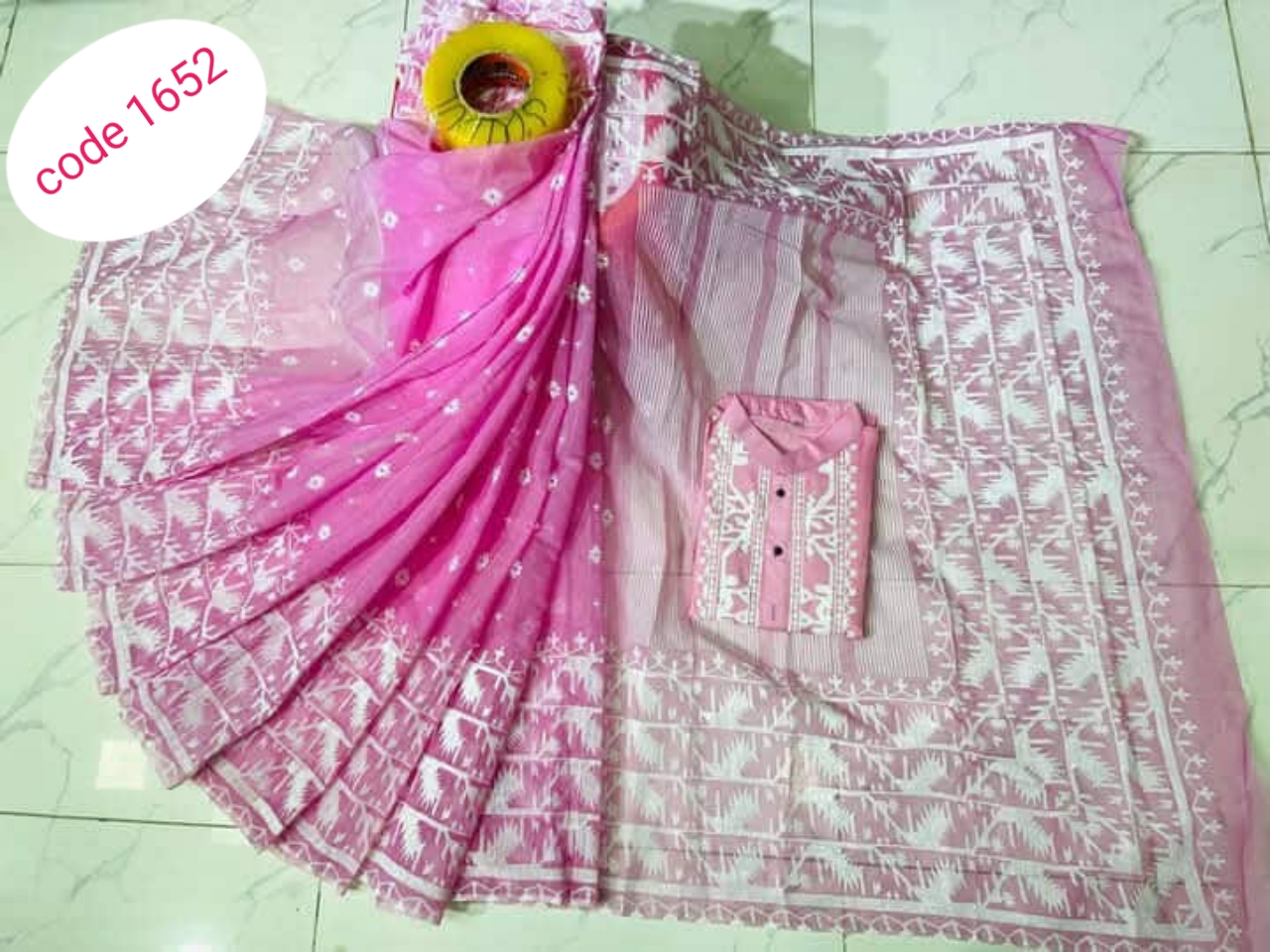 Half Silk saree & panjabi couple set code 1652