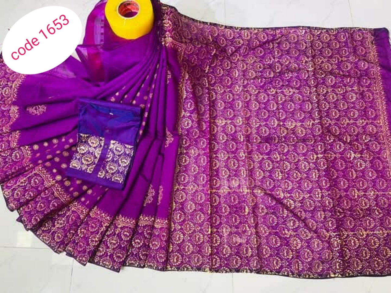 Half Silk saree & panjabi couple set code 1653