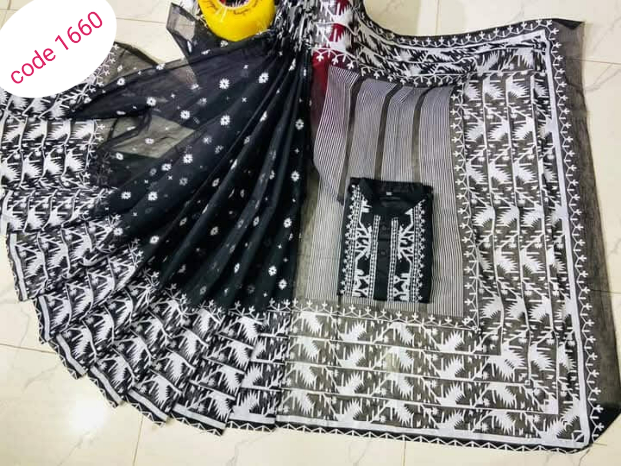 Half Silk saree & panjabi couple set code 1660