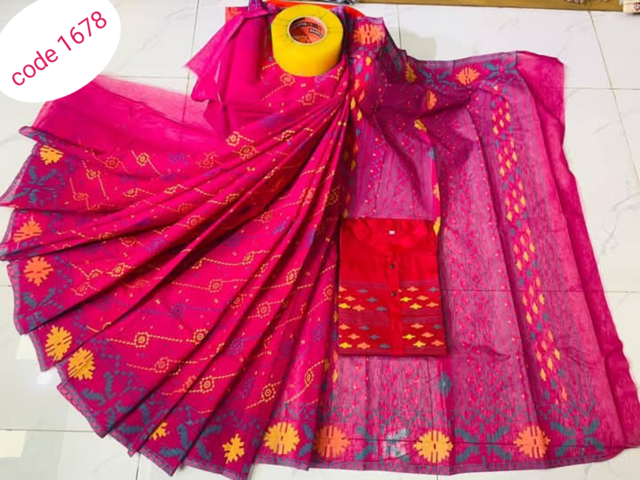 Half Silk saree & panjabi couple set code 1678