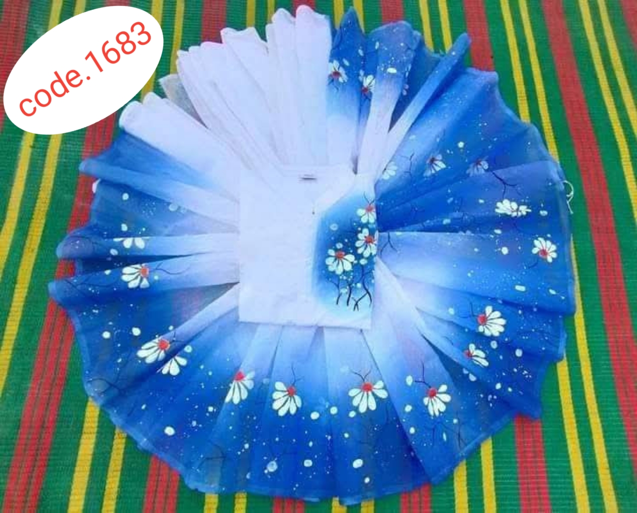 Hand Print saree with Punjabi couple set code 1683