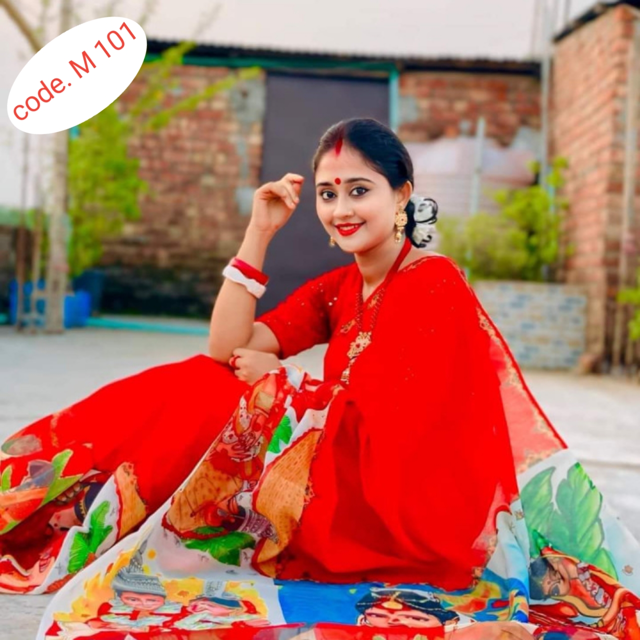 Chanderi silk sharee code. M 101