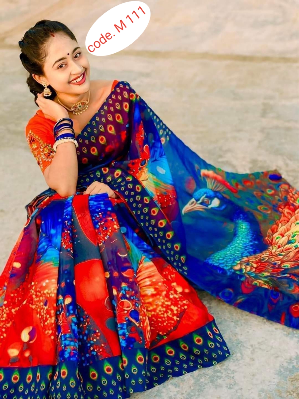 Chanderi silk sharee code. M 111