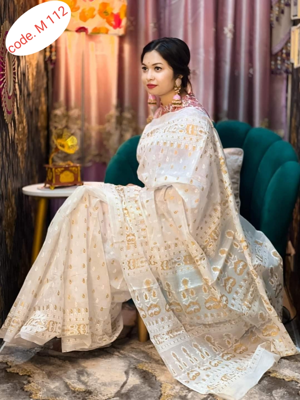 Chanderi silk sharee code. M 112