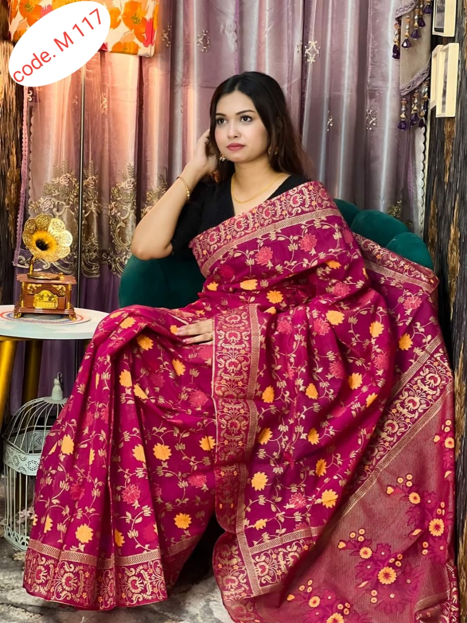 Chanderi silk sharee code. M 117