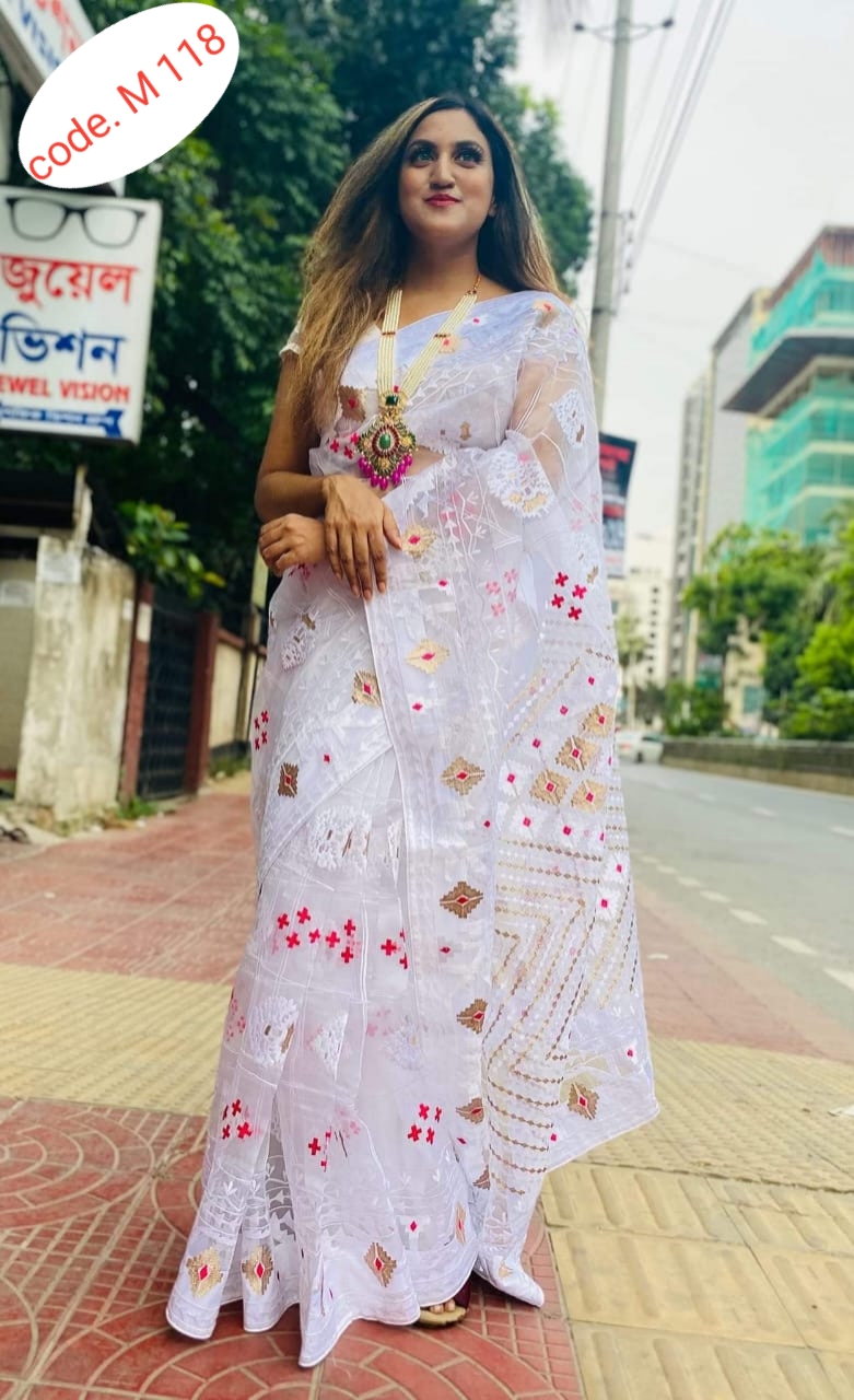 Soft half silk sharee code. M 118