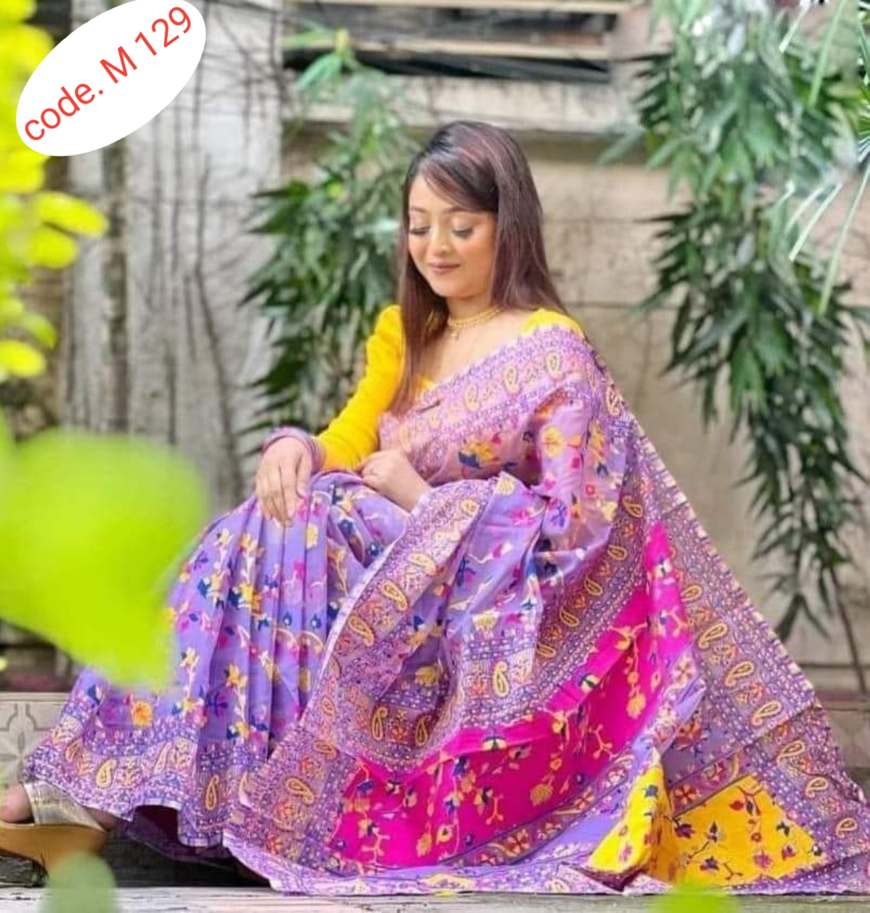 Soft Silk saree code M 129