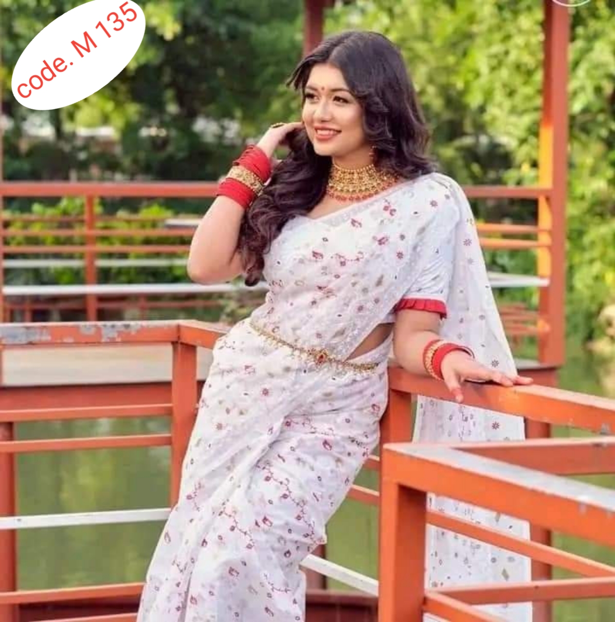 Half Silk saree code M 135