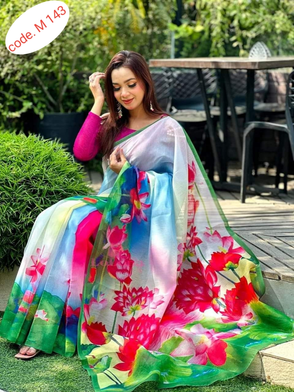 Chanderi silk sharee code. M 143