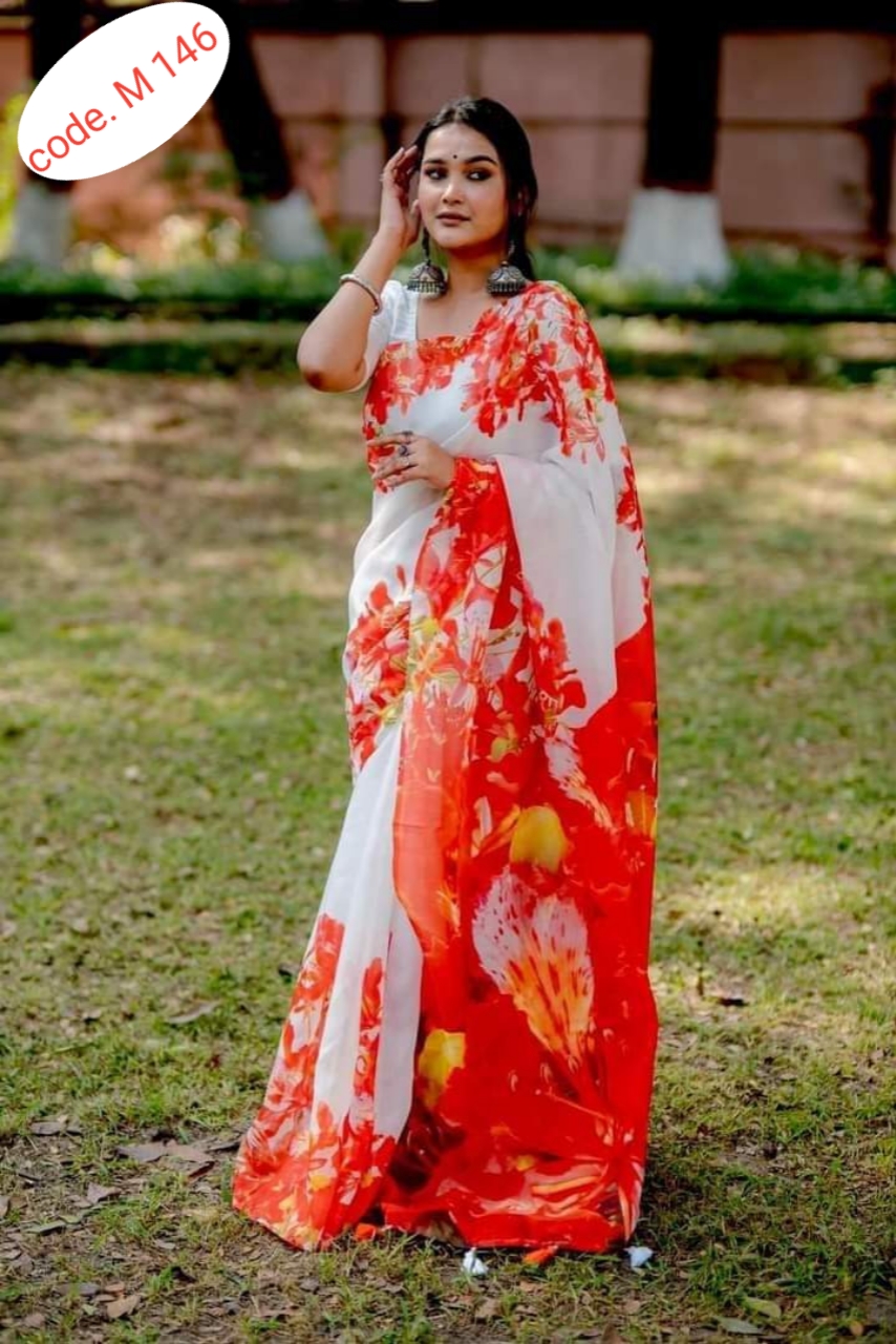 Chanderi silk sharee code. M 146