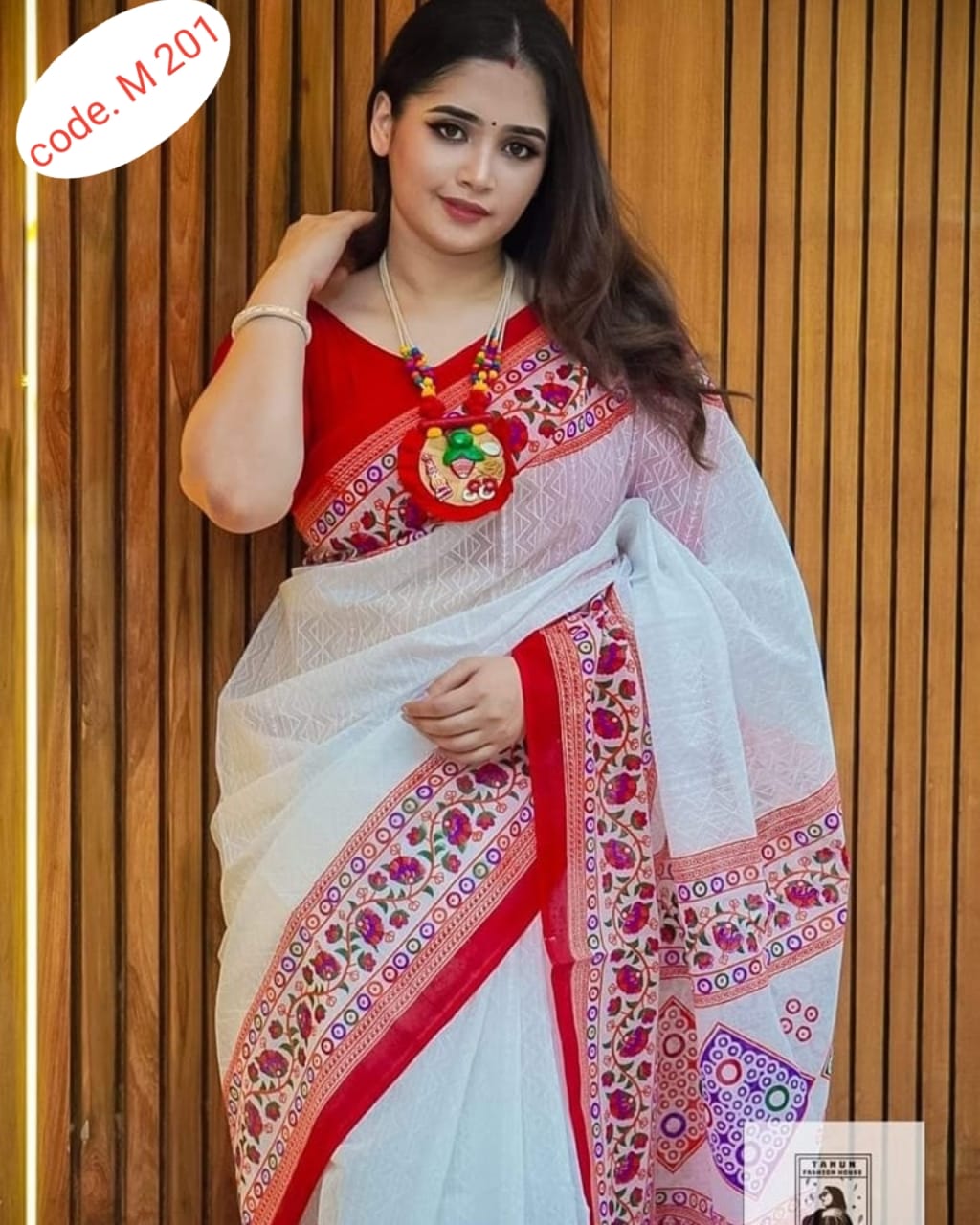 Half silk saree code. M 201