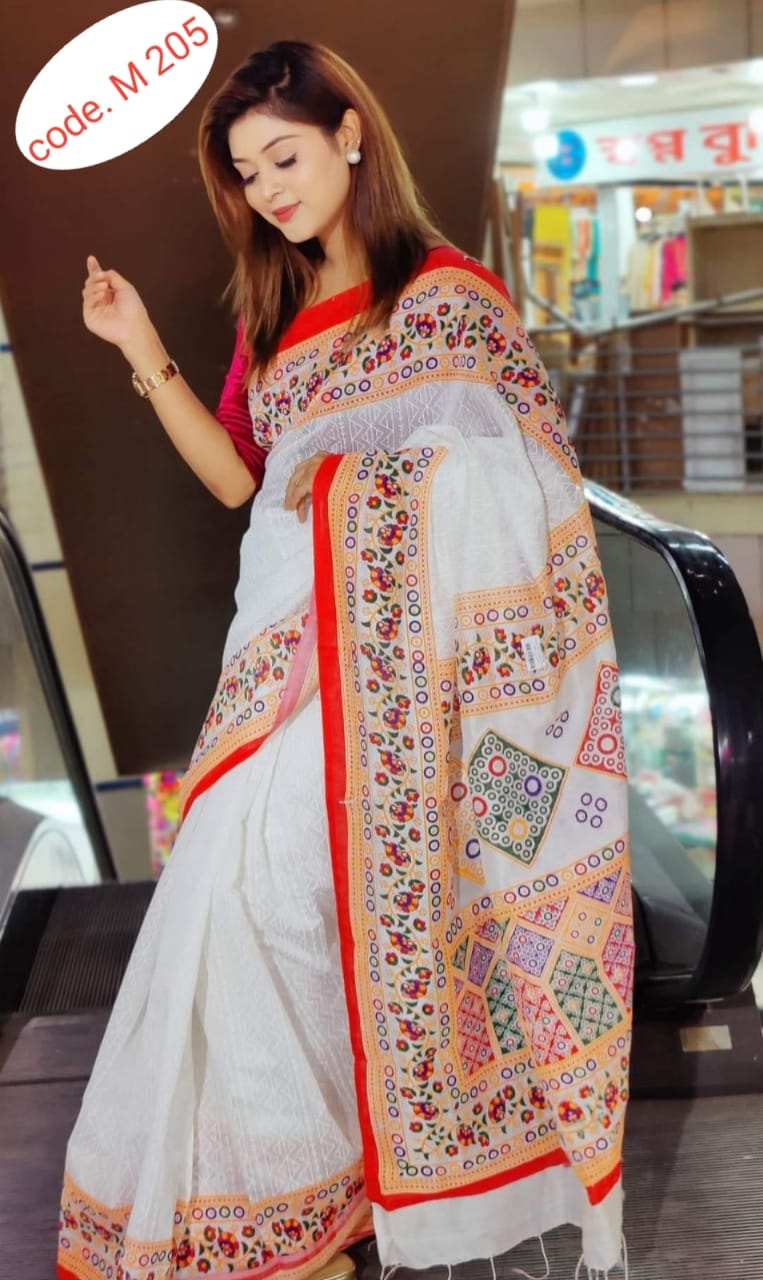 Half silk saree code. M 205