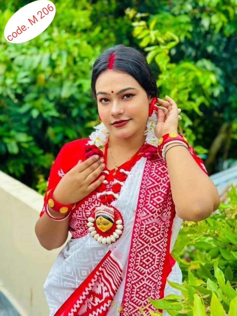 Half silk saree code. M 206