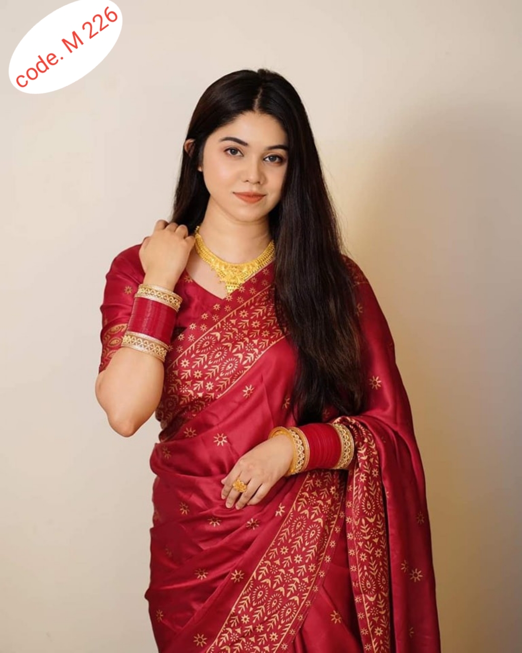 Half Silk Sharee with Blouse Piece code. M 226